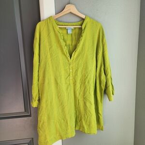 Liz & Me Bright Green Women's Tunic Top